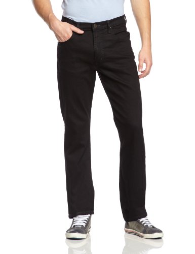 Lee Herren Jeans Normaler Bund L452JBCS BROOKLYN STRAIGHT CLEAN BLACK, Schwarz, 34W / 32L
