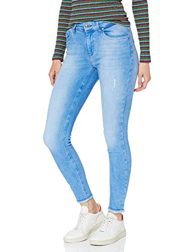 ONLY Damen Onlblush Mid Sk ANK Raw Bb Rea4347 Noos Skinny Jeans, Blau (Light Blue Denim Light Blue Denim), 42 /L32 (Herstellergröße:XL)