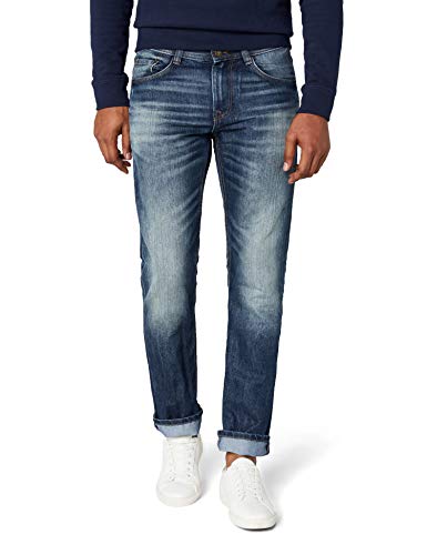TOM TAILOR Herren Marvin Straight Jeans, Blau (Mid Stone Wash Denim 1052), 34W / 32L