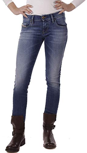 Diesel Damen Jeans Hose Grupee – Ankle Super Slim-Skinny Low Waist Women Jeanshose R607N Stretch (W27 / L32)