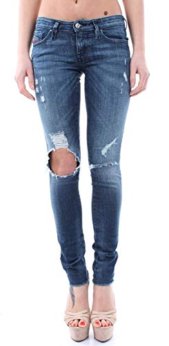 Diesel Damen Jeans Hose Skinzee – Low Super Slim-Skinny Regular Waist Women Jeanshose 0671V Stretch… (W24 / L30)