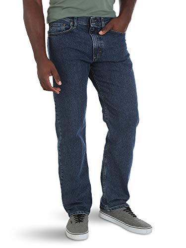 Wrangler Herren Comfort Flex Waist Relaxed Fit Jeans, Dark Stonewash, 35W / 34L