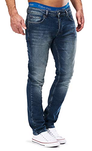 MERISH Jeans Herren Slim Fit Jeanshose Stretch Designer Hose Denim 501 (31-32, 501-4 Blau JJ)