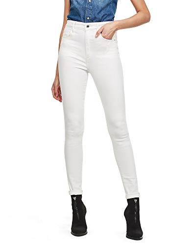 G-STAR RAW Damen Skinny Jeans Kafey Ultra High Skinny Wmn Skinny, White C267-110, 28W / 30L