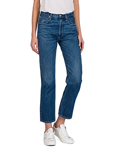 Replay Damen Alexys Straight Jeans, Blau (Mid Blue Denim 9), W27/L30
