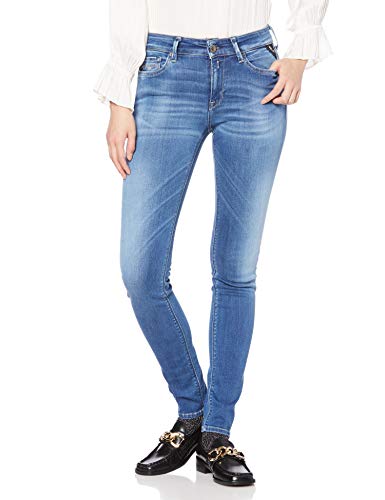 Replay Damen New LUZ Jeans, Blau (Medium Blue 9), W29/L28
