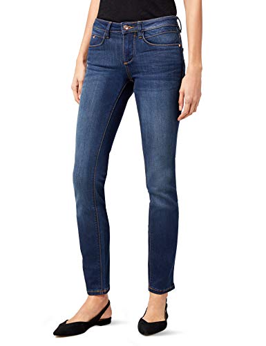 TOM TAILOR Damen Alexa Slim Jeans, Blau (Dark Stone Wash Denim 1053), 28W / 32L (Größe: 28)