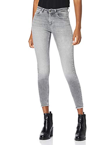 ONLY Damen Onlblush Mid Sk ANK Raw JNS Rea0918 Noos Skinny Jeans, Grau (Grey Denim Grey Denim), 42/L34 (Herstellergröße: XL)