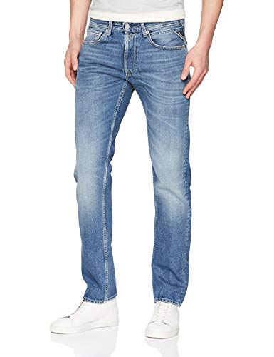 Replay Herren Grover Straight Jeans, Blau (Medium Blue 9), W38/L32 (Herstellergröße: 38)
