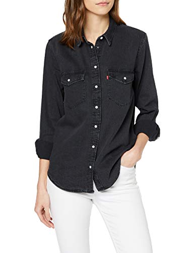 Levi's Damen Essential Western Hemd, Schwarz (Black Sheen (2) 0004), Large