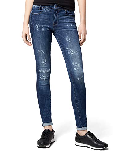 G-STAR RAW Damen Jeans D-Staq 5-Pocket Mid Waist Skinny, Blau (Medium Aged Restored 9136-8918), 26W / 32L