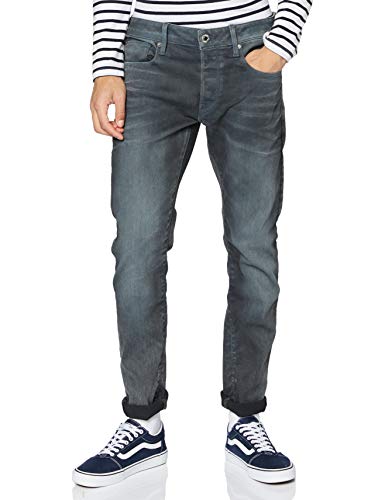 G-STAR RAW Herren Jeans 3301 Slim, Grey (Dk Aged Cobler 7863-3143), 34W / 30L